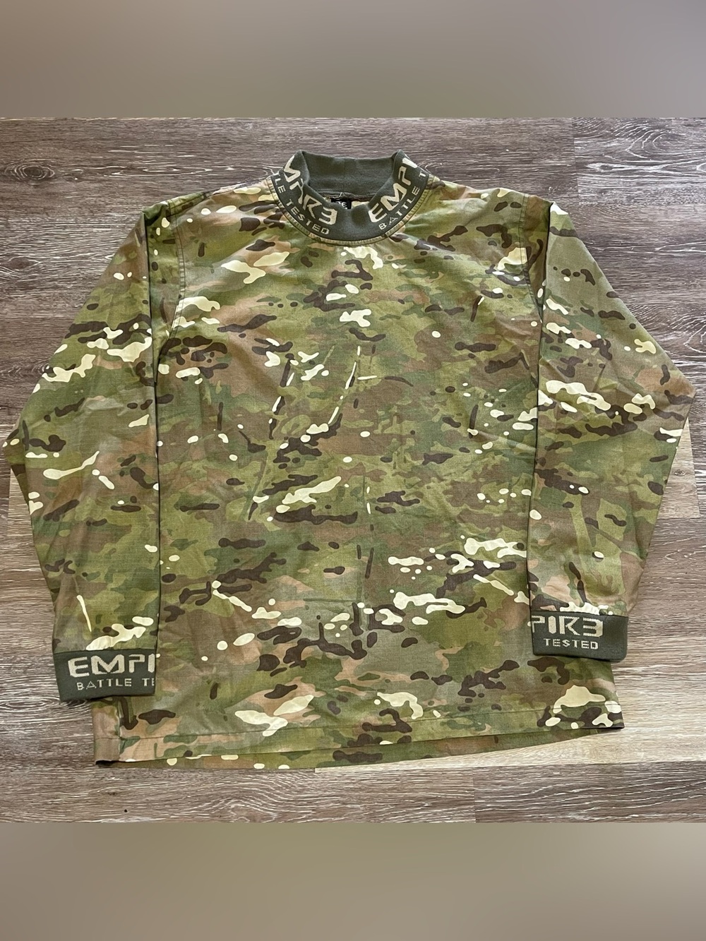 Empire Battle Tested Combat Paintball Jersey Size XL - 2XL Green Brown Camo L/S
